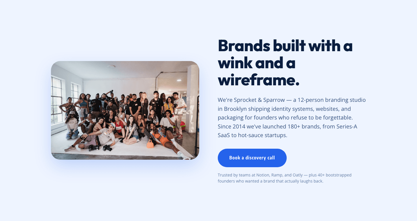 Playful Agency Hero Layout for Divi 5 — Brooklyn Branding Studio Style