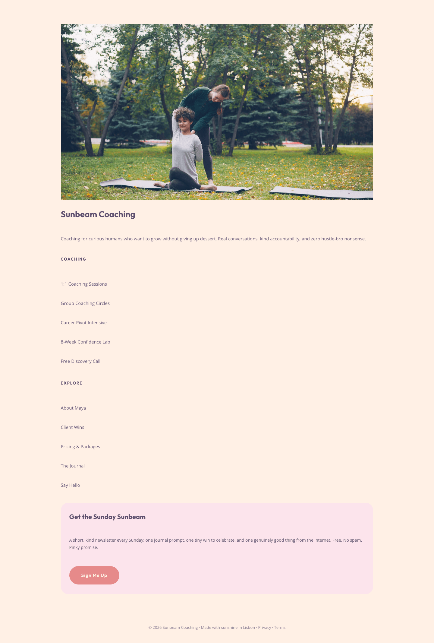Playful Pastel Coaching Footer — Free Divi 5 Layout