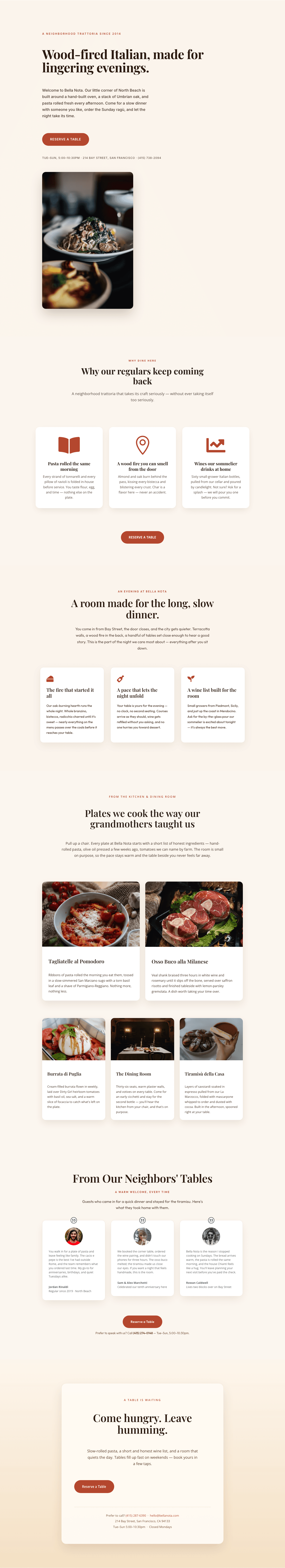 Bella Nota — Elegant Restaurant Home Page for Divi 5