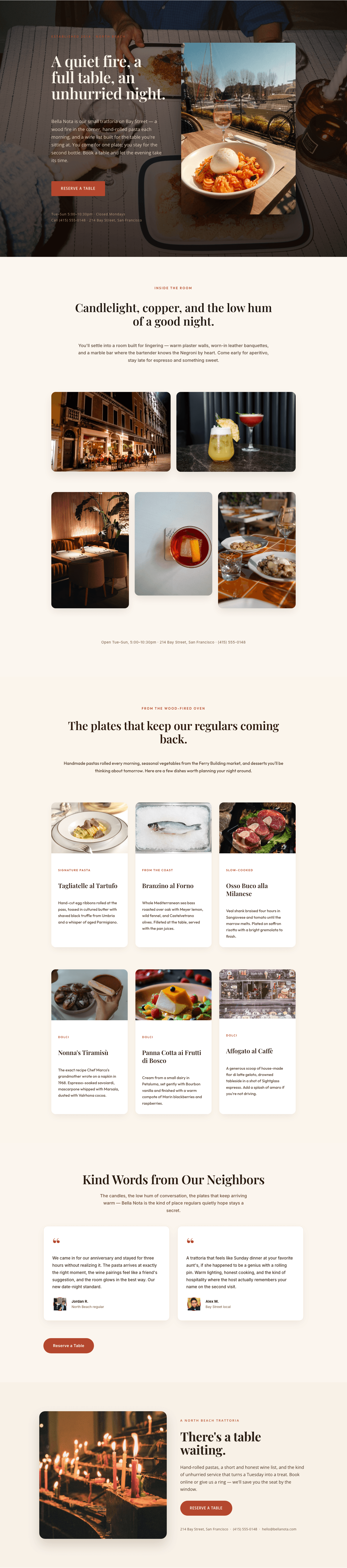 Bella Nota — Elegant Restaurant Gallery Page for Divi 5