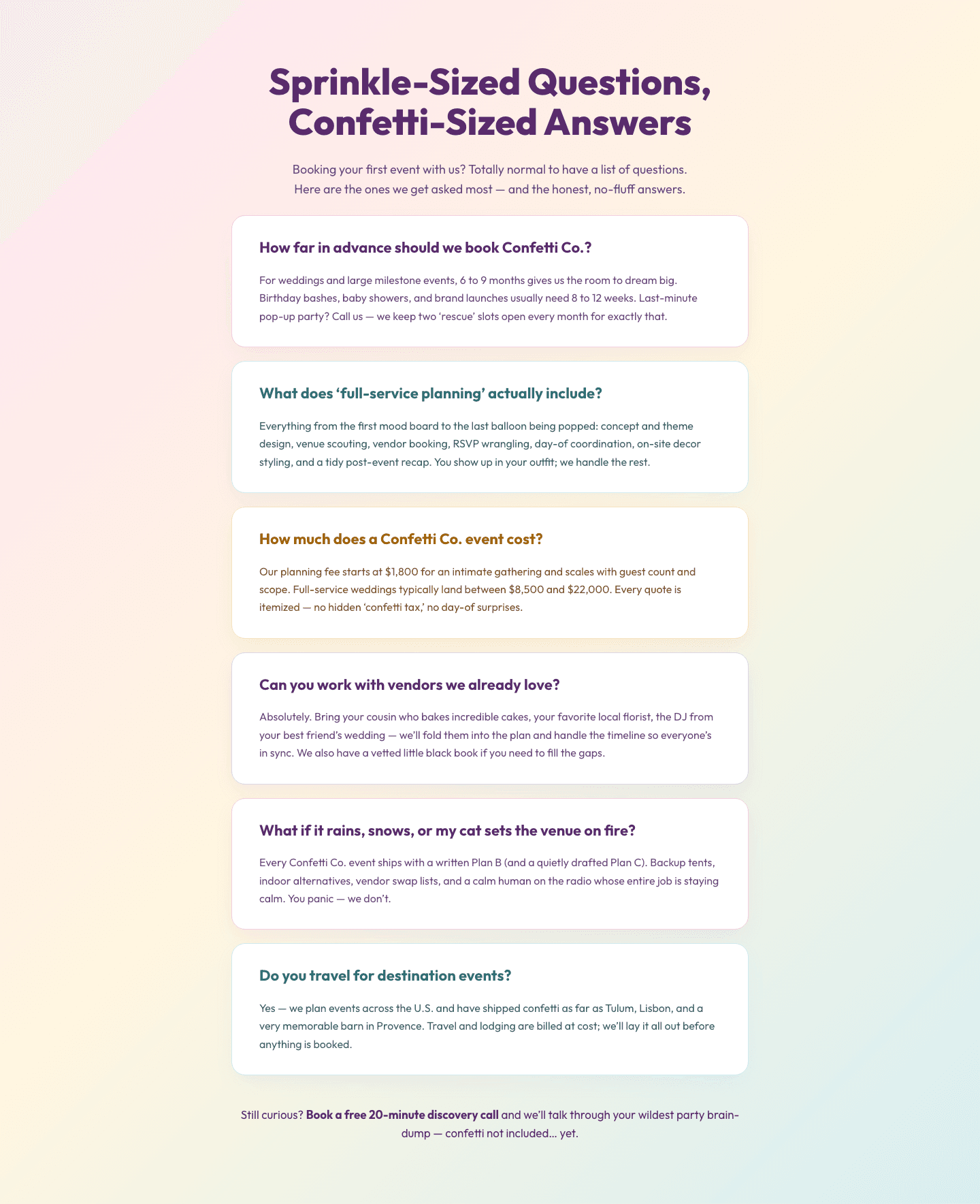 Playful Events FAQ Divi 5 Layout — Free Download