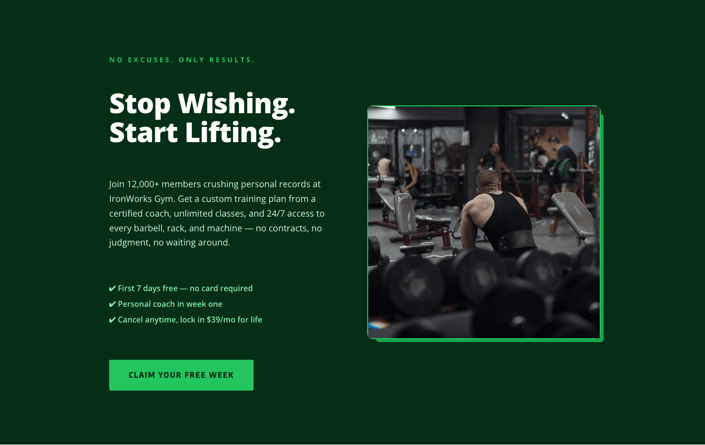 Bold Fitness CTA Layout for Divi 5 — Start Training Today