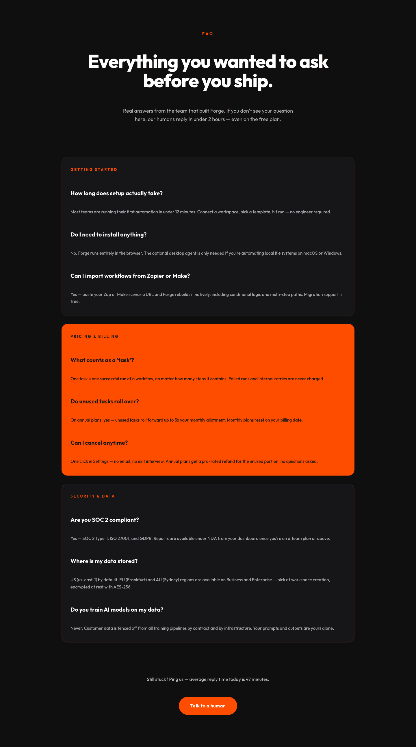 Bold SaaS FAQ Section for Divi 5 — Categorized Free Template
