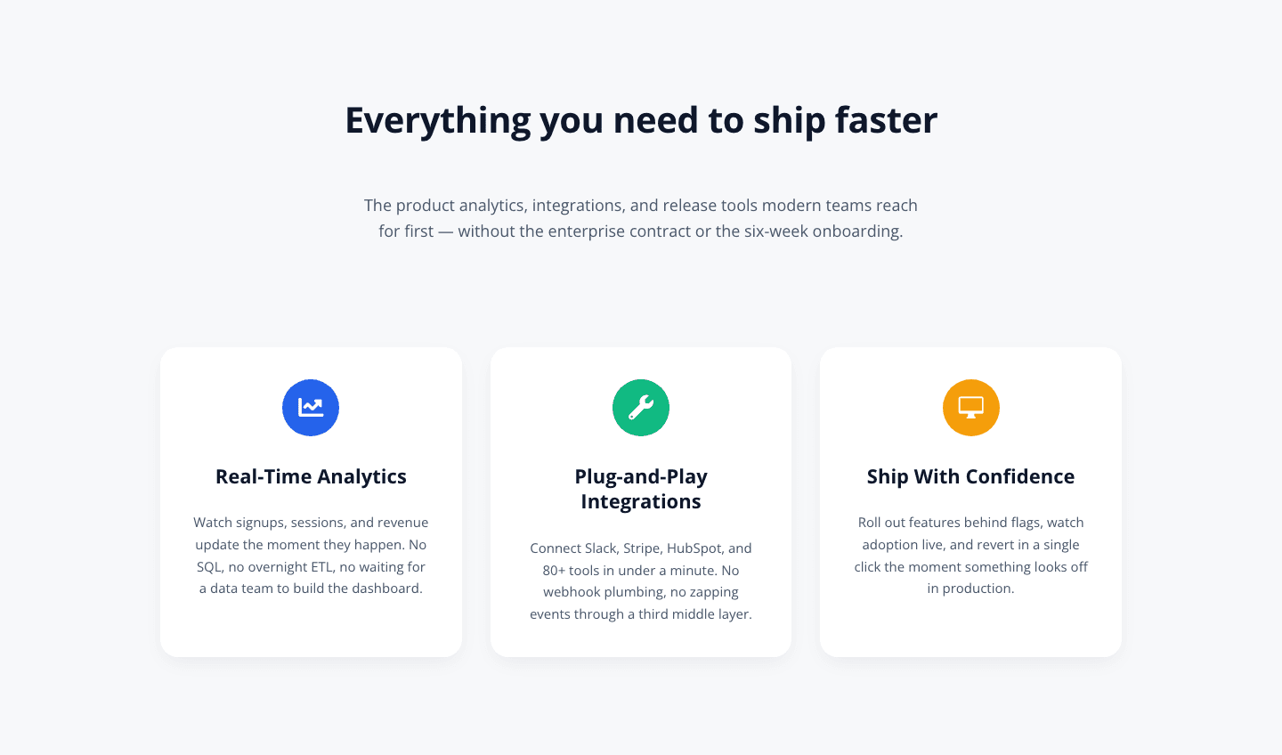 3-Column SaaS Feature Cards — Minimal Divi 5 Layout