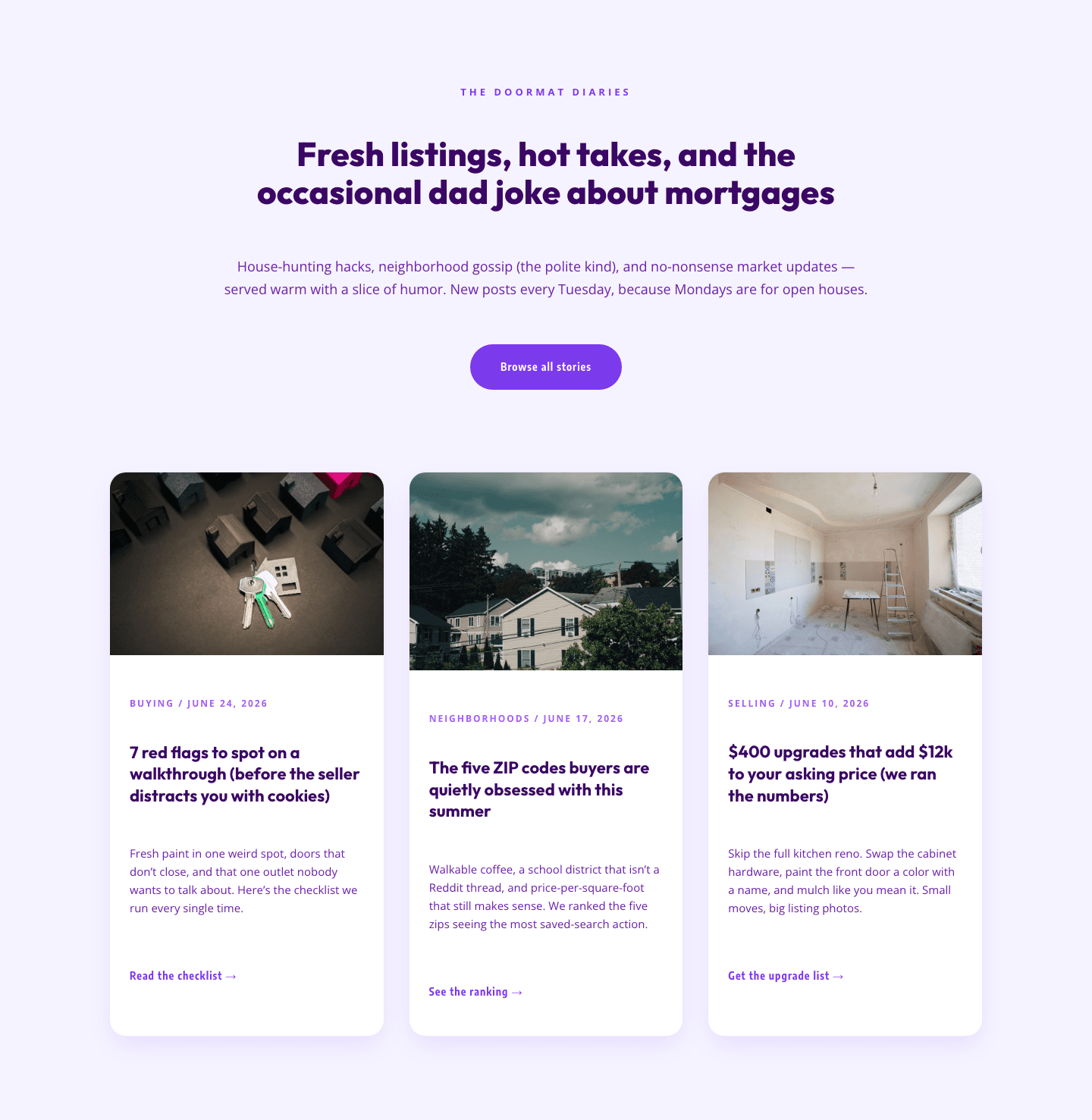 Playful Real Estate Blog Layout for Divi 5 | Divi5Lab