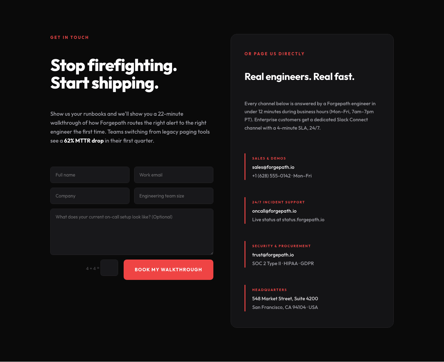 Bold SaaS Contact Layout for Divi 5 — Forgepath Demo Request