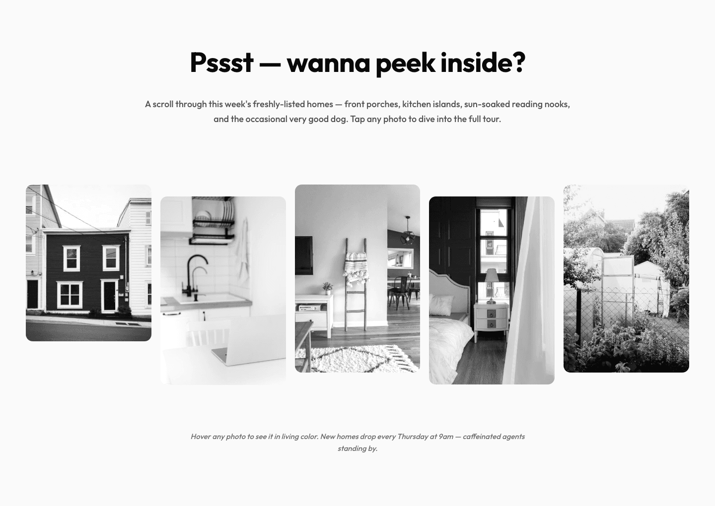 Playful Real Estate Listings Gallery — Divi 5 Layout