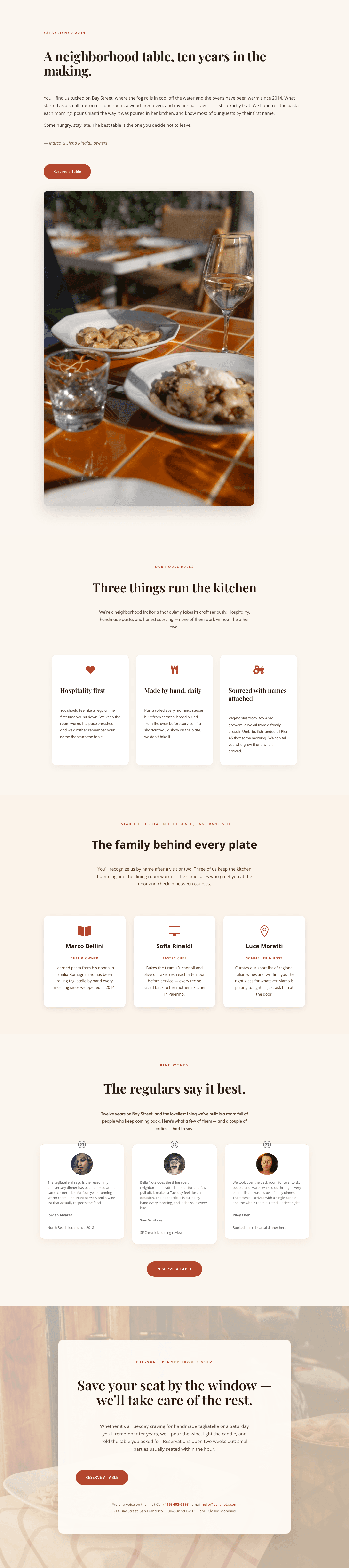 Bella Nota — Elegant Restaurant About Page for Divi 5