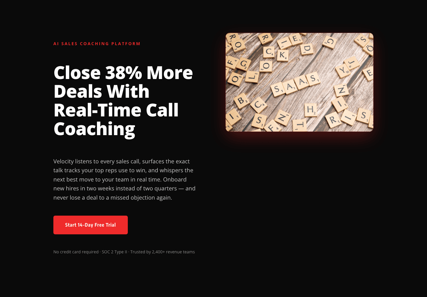 Bold SaaS Hero Layout — AI Sales Coaching Platform for Divi 5