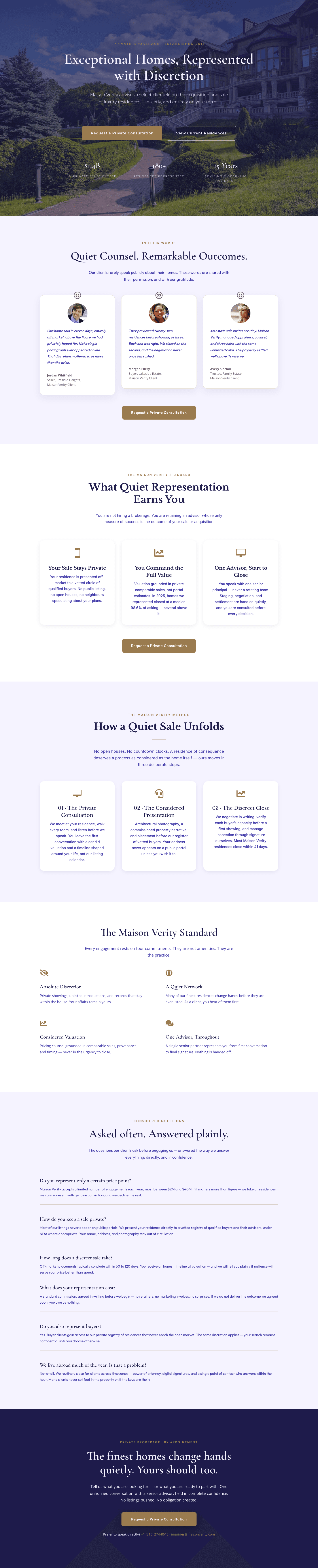 Elegant Luxury Real Estate Landing Page — Divi 5 Layout
