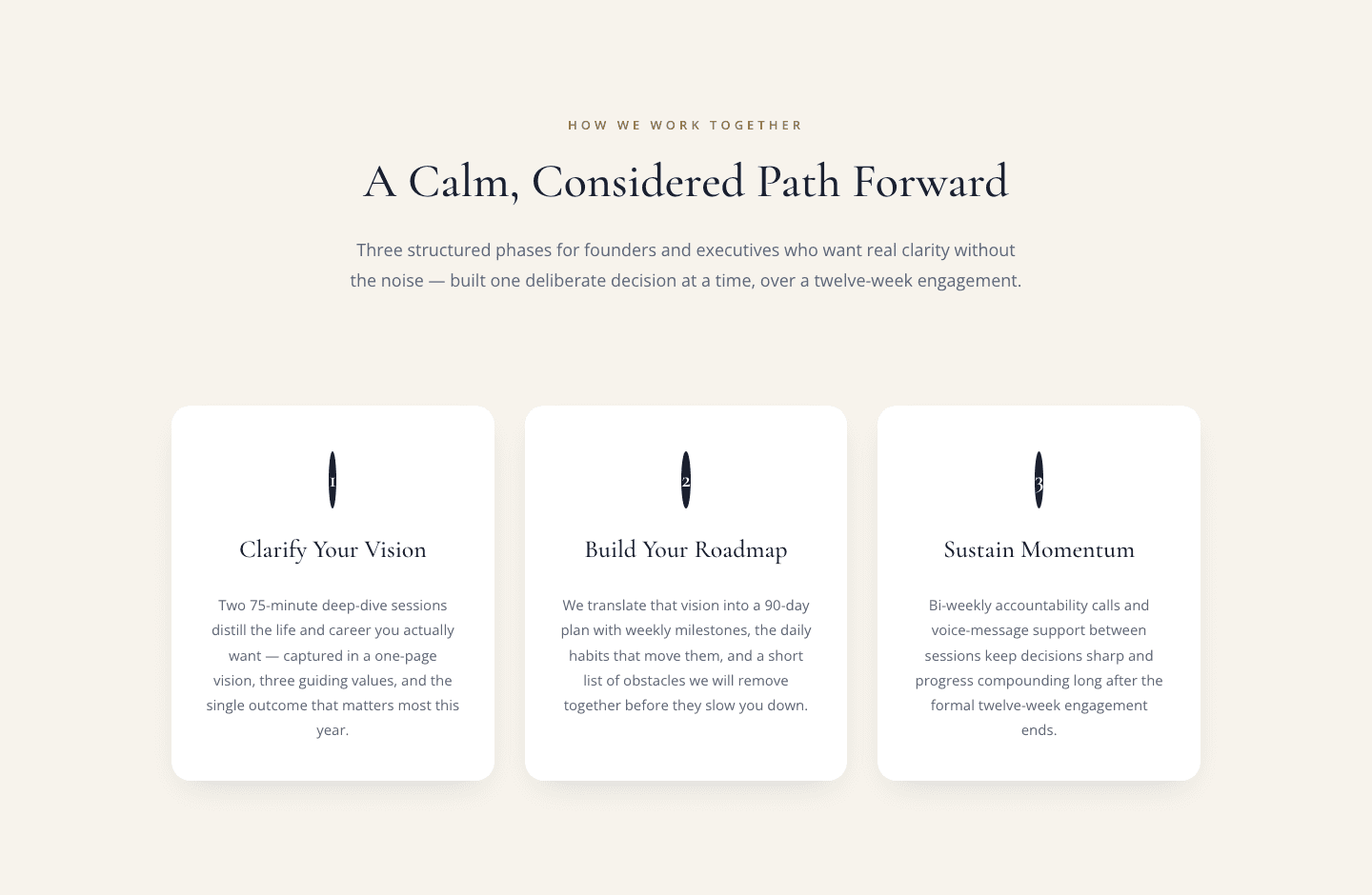 Three-Phase Coaching Process — Vision, Roadmap, Momentum